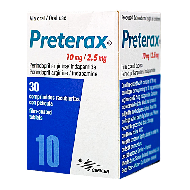 Preterax 10mg/2.5mg Perindopril Arginina Indapamida