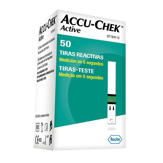 Tiras Reactivas para Glucosa Accu-Chek Active Caja 50 Unidades