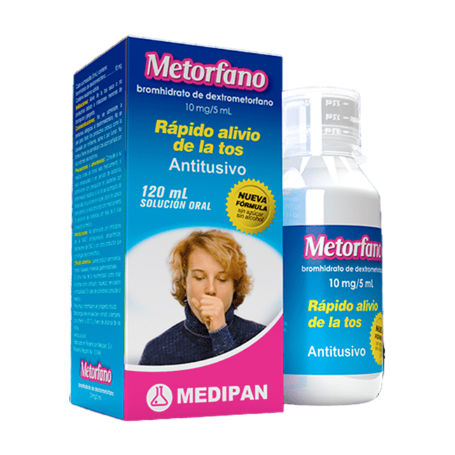 Metorfano Jarabe 120ml Tos seca no productiva irritativa excesiva o dolorosa