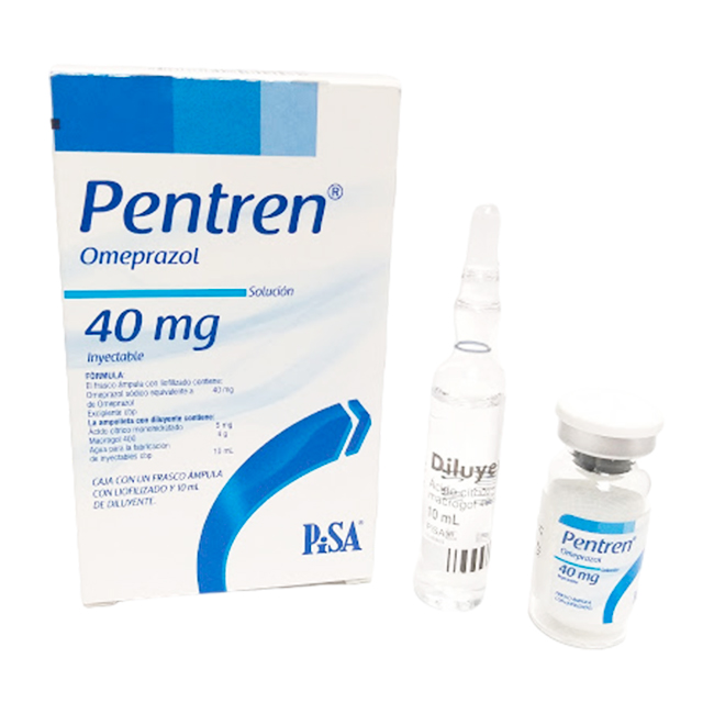 Pentren Omeprazol 40mg Polvo Liofolizado para Solución Inyectable