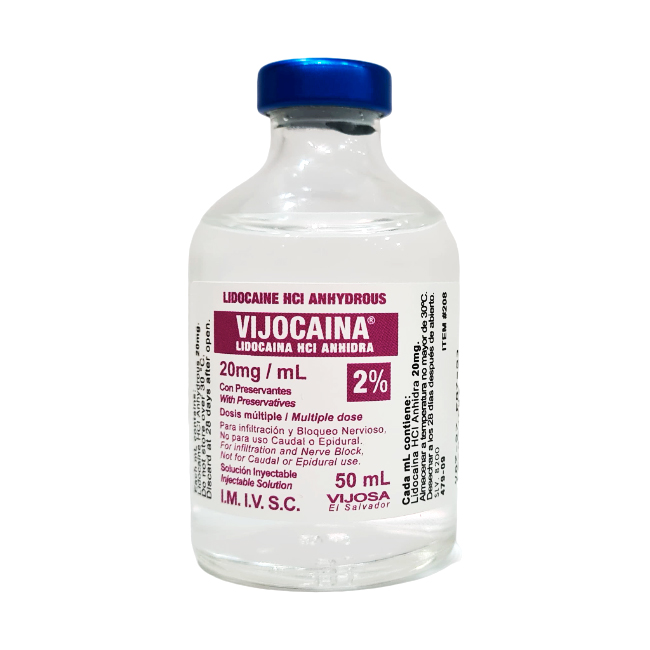 Vijocaina Lidocaína HCl Anhidra 50ml Vijosa