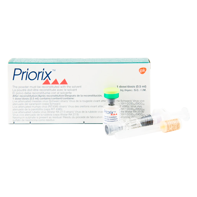 Priorix Vacuna indicada prevención Sarampión Paperas Rubéola GSK