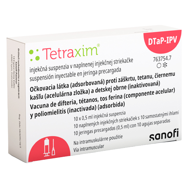 Tetraxim Vacuna Difteria, Tétanos, Tos Ferina y Poliomielitis