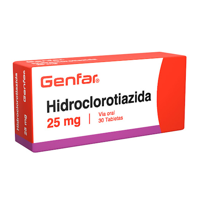 Hidroclorotiazida Genfar 25mg Tratamiento para la Hipertensión y el Edema