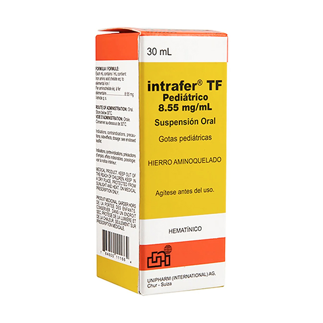 Intrafer TF Gotas Pediátrico Suplemento de Hierro Tratamiento de la Anemia en Niños