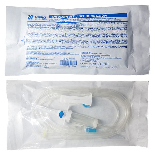 Nipro Set Desechable para Infusión Intravenosa para suero