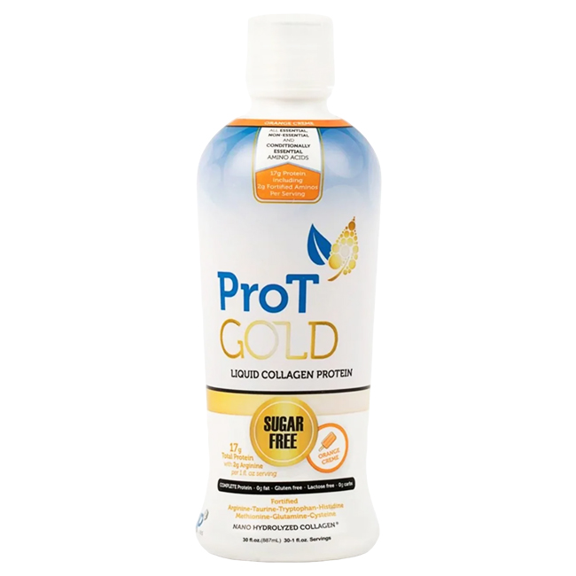 ProT Gold Liquid Collagen Protein 30oz Sabor Naranja Crema