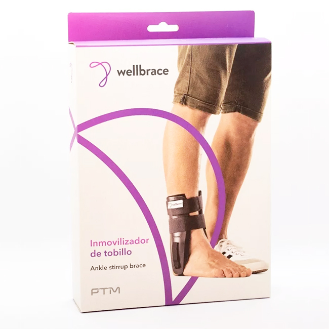 Inmovilizador de Tobillo Wellbrace PTM - Férula para Esguinces y Lesiones Ligamentarias