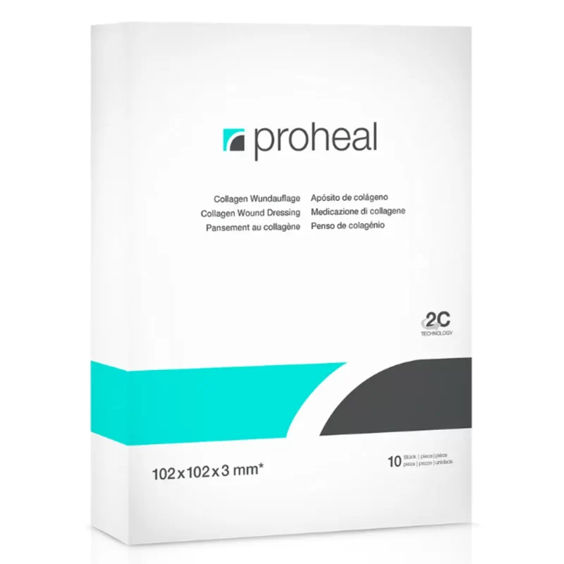 Apósito de Colágeno ProHeal 102x102x3mm Terapia Biológica para la Cicatrización de Heridas