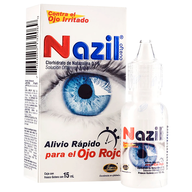 Nazil Ofteno Gotas 15ml Alivio Rápido para Ojos Rojos e Irritados