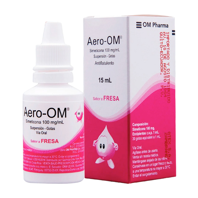 Aero-Om Gotas Antiflatulento 15ml Alivio de Gases para Toda la Familia