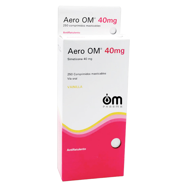 Aero OM Tabletas Masticables 40mg Sabor Vainilla