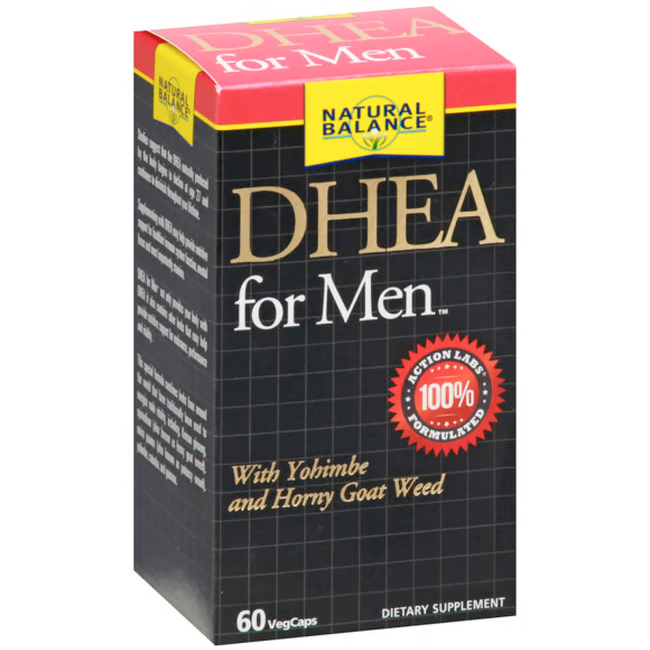 Natural Balance DHEA para Hombres Cápsulas con Yohimbe y Horny Goat Weed