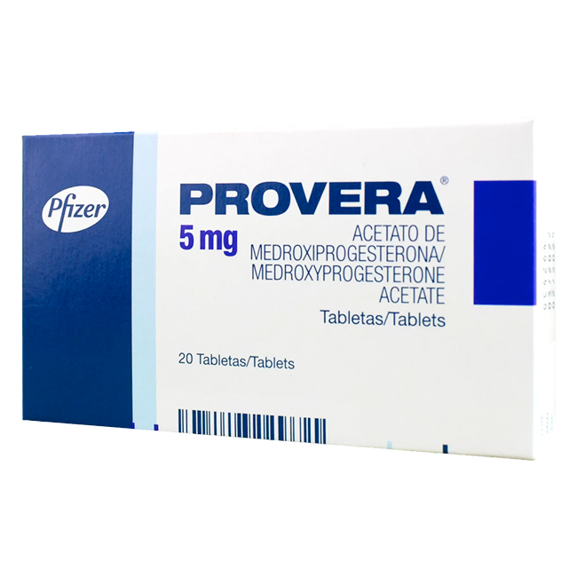 Provera 5mg Tabletas Regulación Hormonal y Control de Hemorragias Uterinas