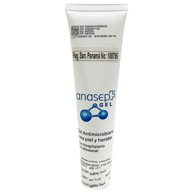 Anasept Gel Antimicrobiano para Piel y Heridas 3oz Tubo