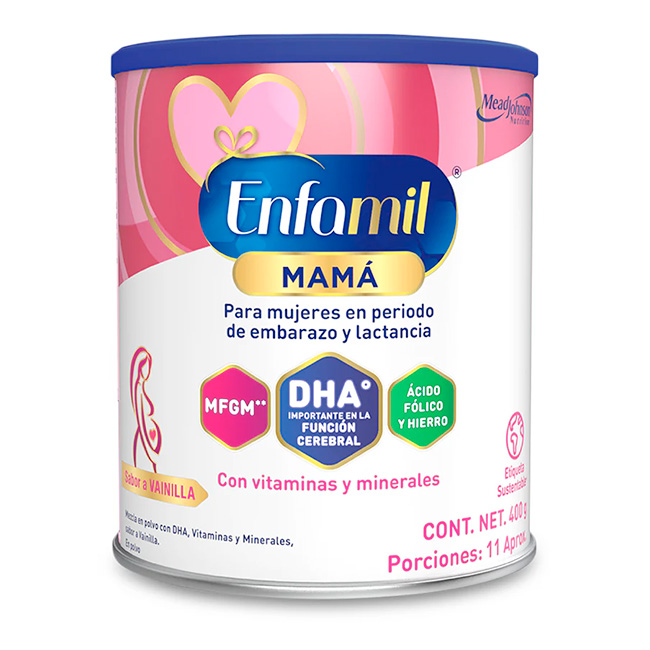 Enfamil Mamá Suplemento Nutricional en Polvo para Embarazo y Lactancia Sabor Vainilla 400g