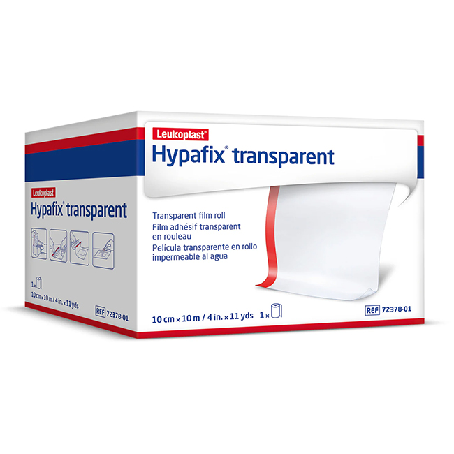 Cinta de Retención de Apósito Hypafix Rollo de Película Transparente Adhesiva 10cm x 10m Impermeable y Transpirable