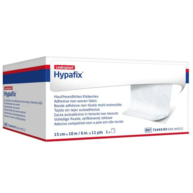 Cinta de Retención de Apósito Hypafix Rollo de Película Transparente Adhesiva 15cm x 10m Impermeable y Transpirable
