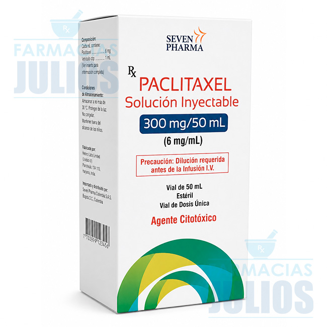 Paclitaxel 300 mg/50 mL Solución Inyectable | Seven Pharma