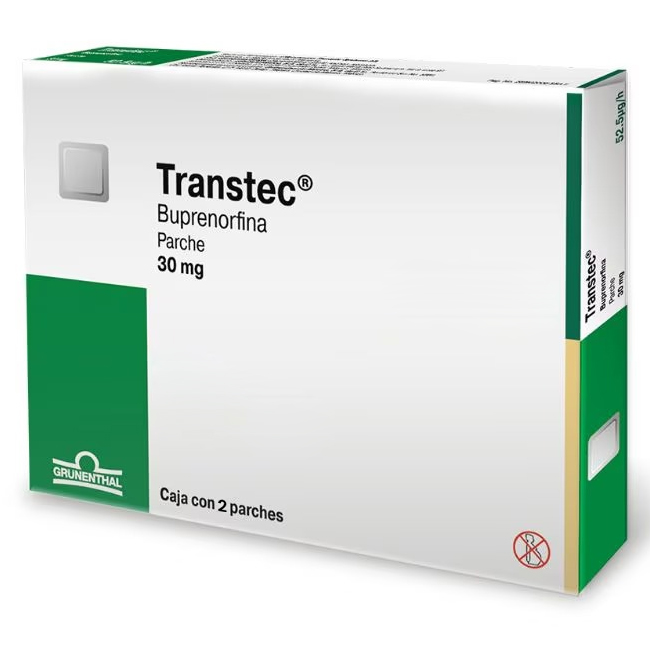 Transtec 30mg Parche Transdérmico Analgésico Opioide de Liberación Prolongada con Buprenorfina para Dolor Crónico
