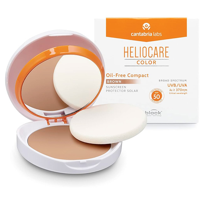 Heliocare Compacto Oil-Free SPF50 Brown Maquillaje con Protección Solar y Acabado Mate