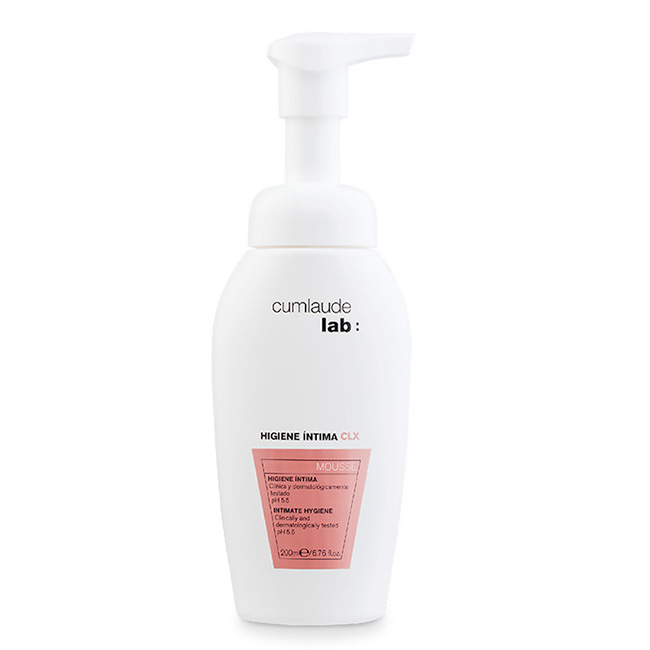 Cumlaude Higiene Íntima CLX Mousse 200ml Espuma Suave Higienizante con Clorhexidina y Extractos Naturales