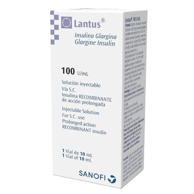 Lantus 100UI/ml Solución Inyectable Insulina Glargina de Acción Prolongada para Diabetes Mellitus