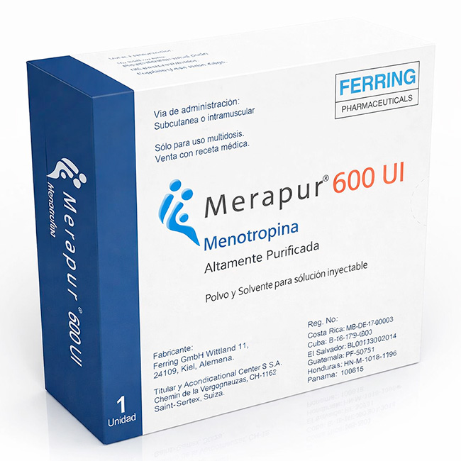 Merapur Multidosis 600UI Menotrofina Inyectable (FSH/LH) Tratamiento de Fertilidad