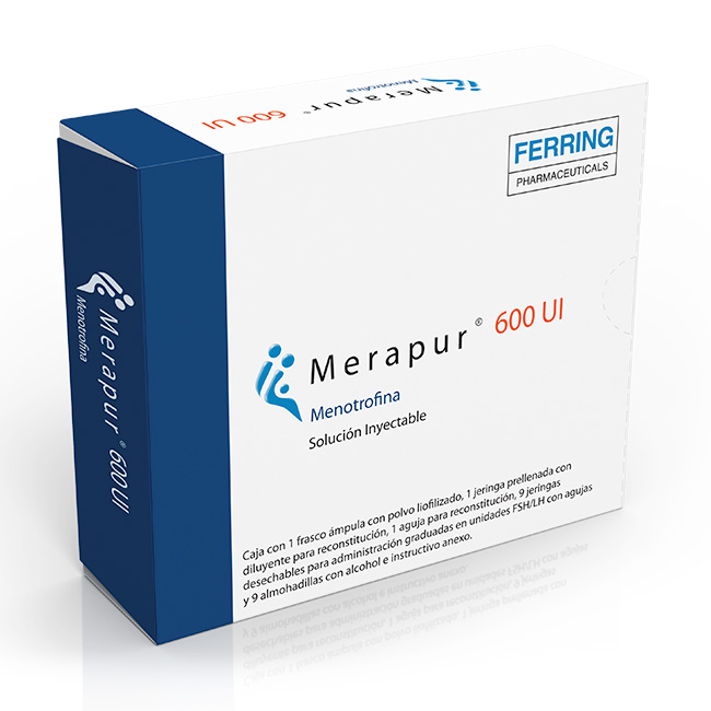 Merapur Multidosis 600UI Menotrofina Inyectable (FSH/LH) Tratamiento de Fertilidad