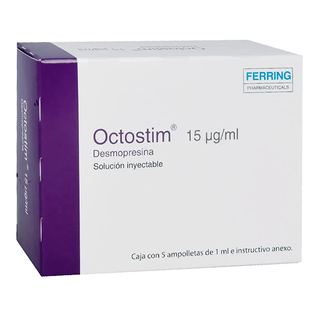 Octostim Desmopresina 15µg/ml Solución Inyectable trastornos del equilibrio hídrico y control de hemorragias leves
