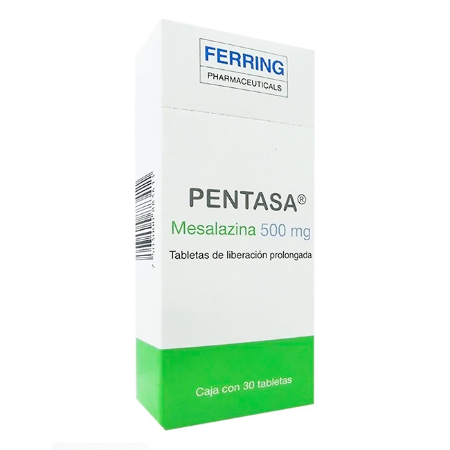 Pentasa 500mg 50 Tabletas de Liberación Prolongada con Mesalazina