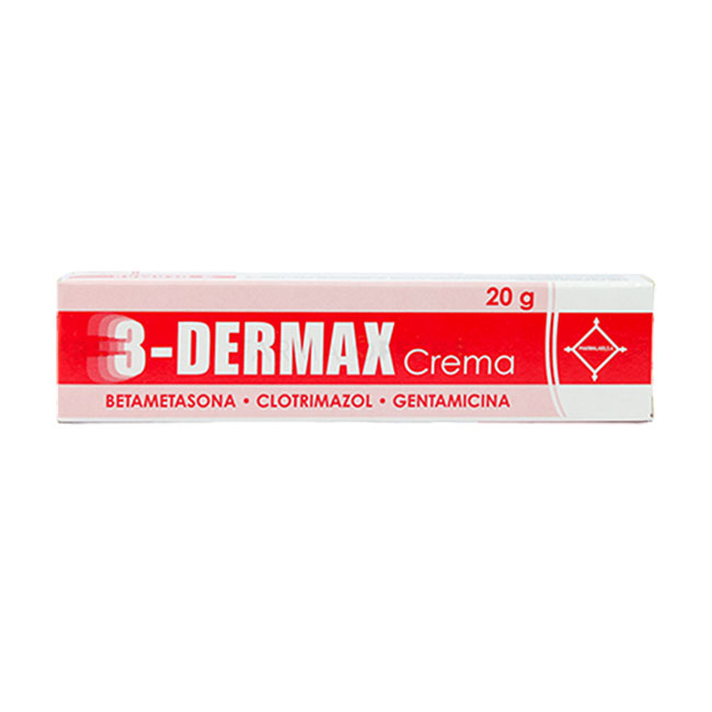 3-Dermax Crema 20g Antibiótico, Antimicótico y Antiinflamatorio Tópico