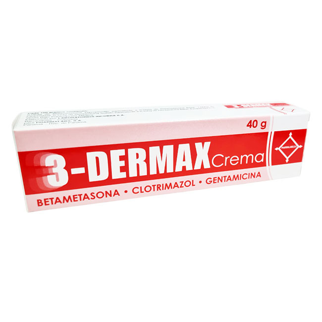 3-Dermax® Crema 40g Tratamiento Tópico Antiinflamatorio, Antibiótico y Antimicótico