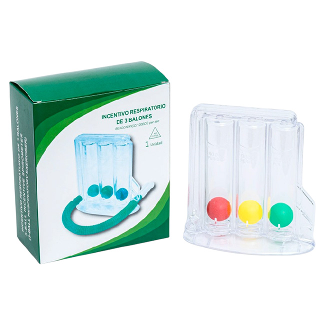 Incentivador Respiratorio de 3 Balones Ejercitador Pulmonar