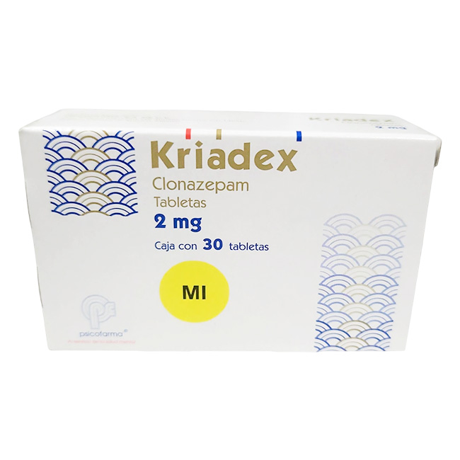 Kriadex Clonazepam 2mg Caja con 30 Tabletas