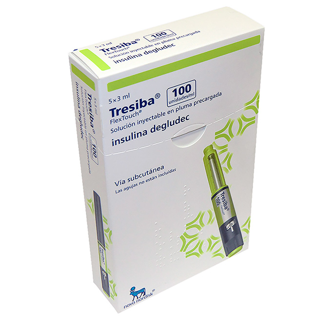 Tresiba FlexTouch 100U/ml Insulina Degludec Solución Inyectable en Pluma Precargada (5x3ml)