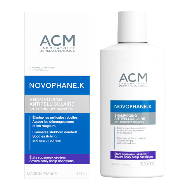 ACM Novophane K Champú Anticaspa Control Intensivo de Caspa Severa y Picazón del Cuero Cabelludo (125ml)