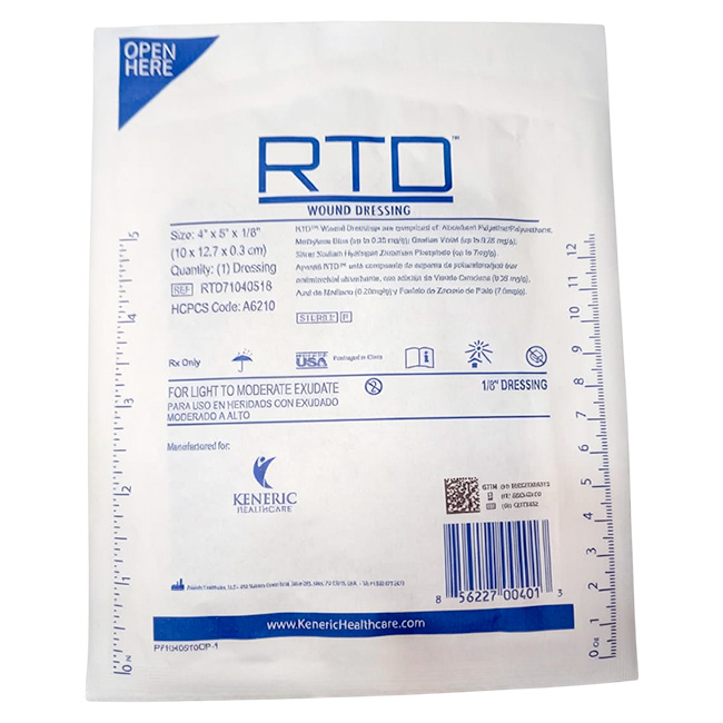 Apósito RTD Wound Dressing 4”x5”x1/8” (10x12.7x0.3cm)