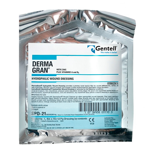 Apósito Hidrofílico DermaGran B con Zinc y Vitaminas A y B6 Gentell | Cuidado Avanzado de Heridas Crónicas