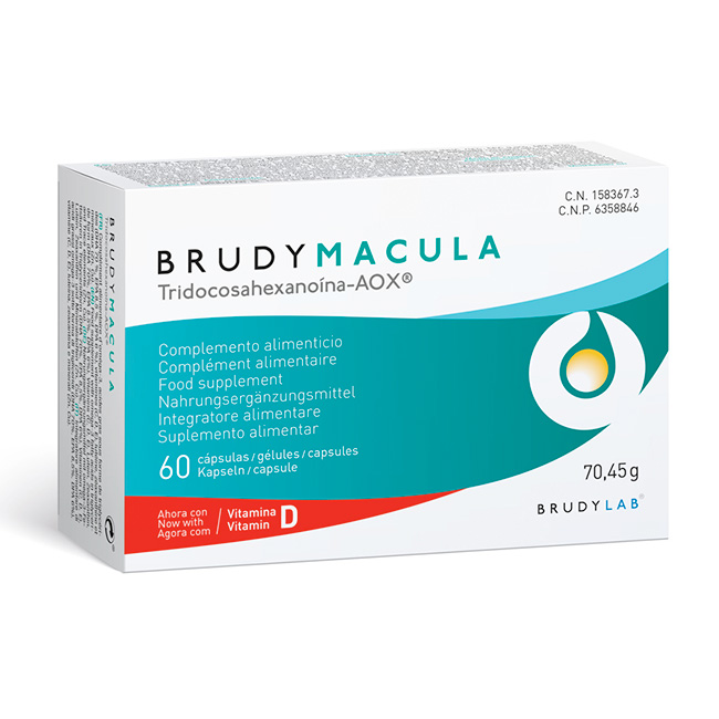 BrudyMacula Complemento Alimenticio con DHA-AOX®, Vitamina D y Antioxidantes 60 cápsulas BrudyLab