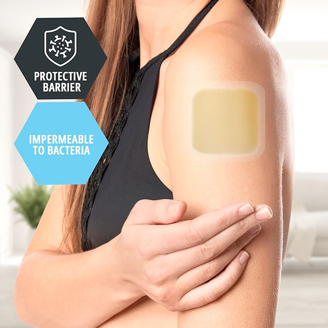 MedPride Hydrocolloid Dressing Pads 6”x6” Apósitos Adhesivos Estériles Impermeables para Curación Avanzada de Heridas - Imagen 3