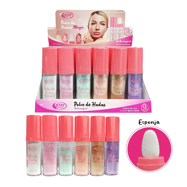 Polvo de Hadas Mágico Stay Beautiful 9g luminador con Brillo Natural y Aplicador en Esponja