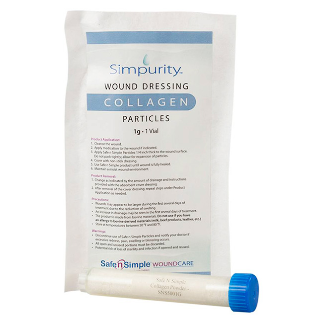 Simpurity Polvo de Colágeno para Heridas 1g en Vial | Acelerador de Cicatrización con Colágeno en Partículas