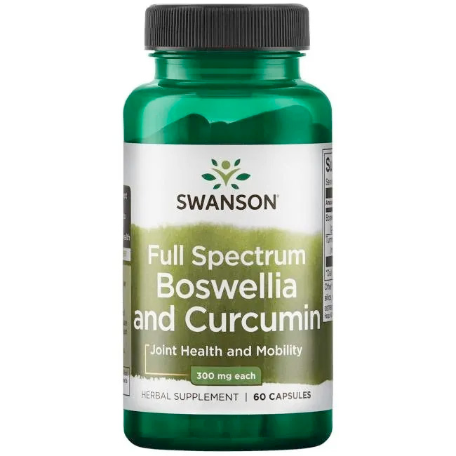 Swanson Full Spectrum Boswellia and Curcumin 300mg Suplemento Herbal para la Salud Articular (60 cápsulas)