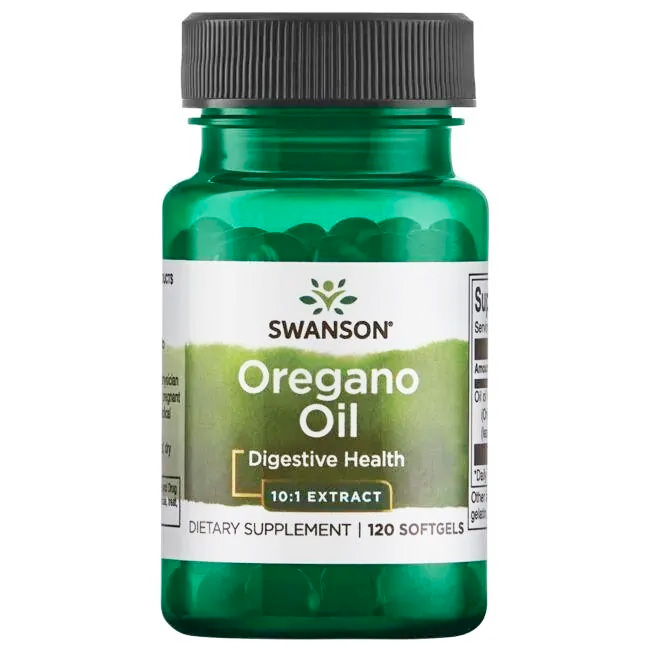 Swanson Oregano Oil 150mg Extracto 10:1 para la Salud Digestiva e Inmunológica (120 cápsulas blandas)