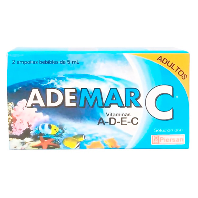 ADEMAR C Adulto Vitaminas A, D, E y C en Ampollas Bebibles (2 ampollas de 5mL)