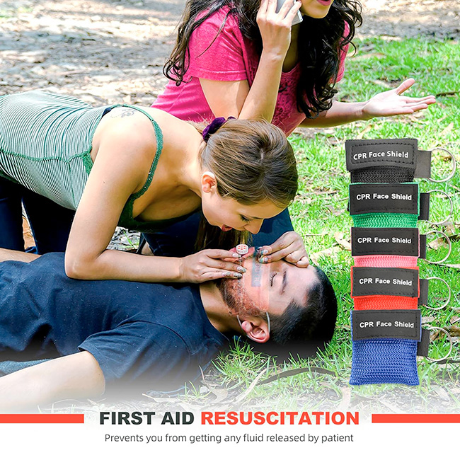 CPR Face Shield Máscara de RCP de Emergencia con Válvula Unidireccional (Llavero Portátil)