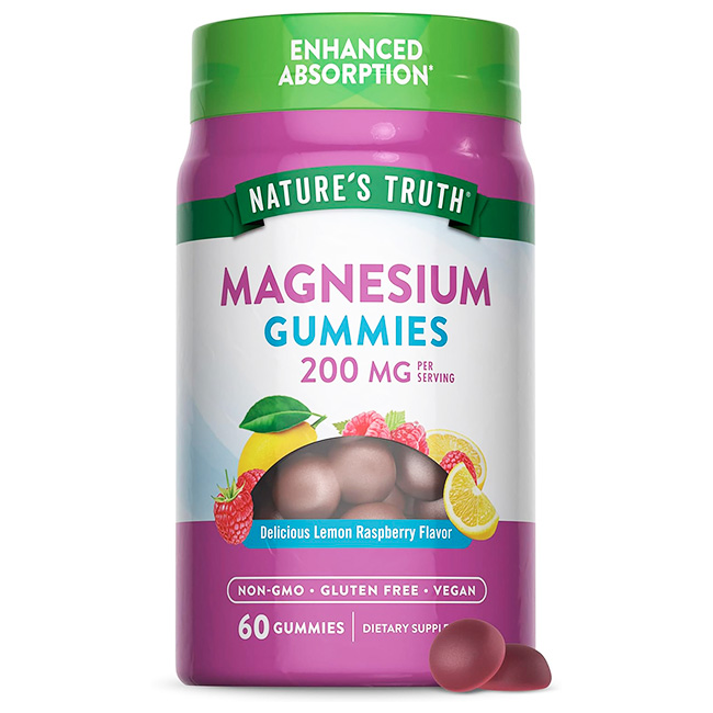 Gomitas de Magnesio 200mg Magnesium Gummies 60 Gomitas | Nature’s Truth | Vegan, Non-GMO, Gluten Free