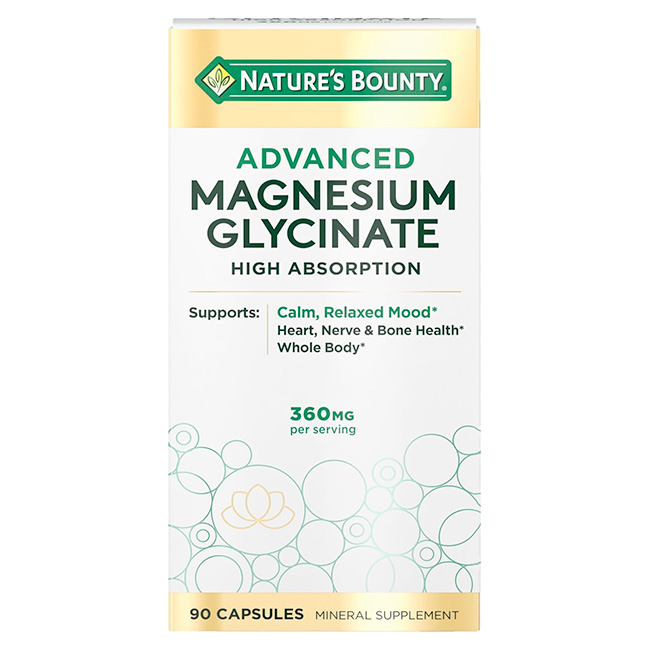 Nature’s Bounty Advanced Magnesium Glycinate 360mg 90 Cápsulas | Alta Absorción