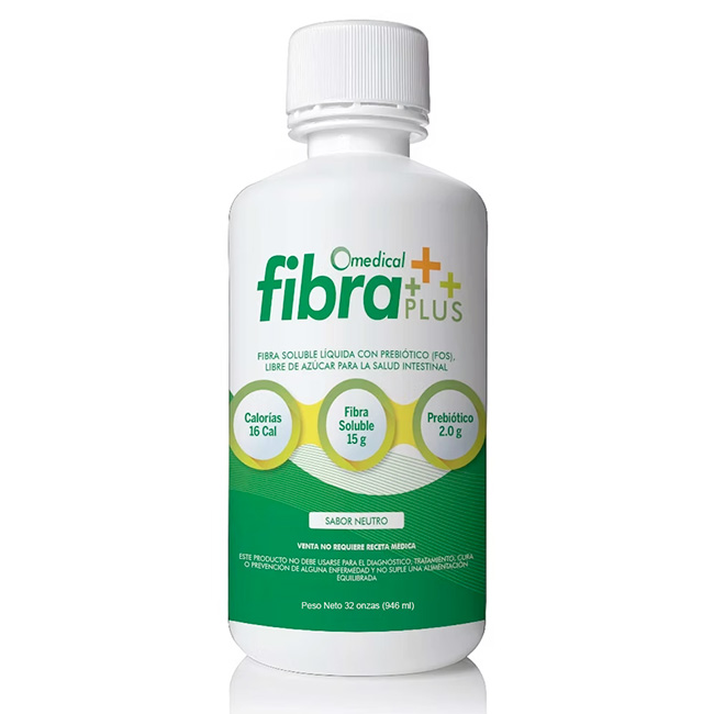 Omedical Fibra Plus | Fibra Soluble Líquida con Prebiótico FOS | Salud Intestinal | 946ml